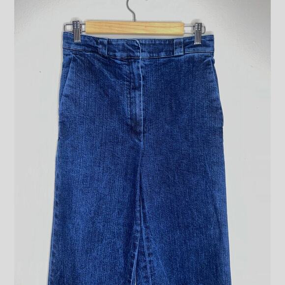 Theory High Rise Wide Leg Structured Denim Pants/Trousers Indigo Blue Size US 4 - Picture 3 of 8